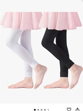 Girls' Ballet Leggings - White & Black